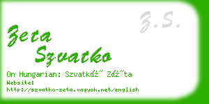 zeta szvatko business card